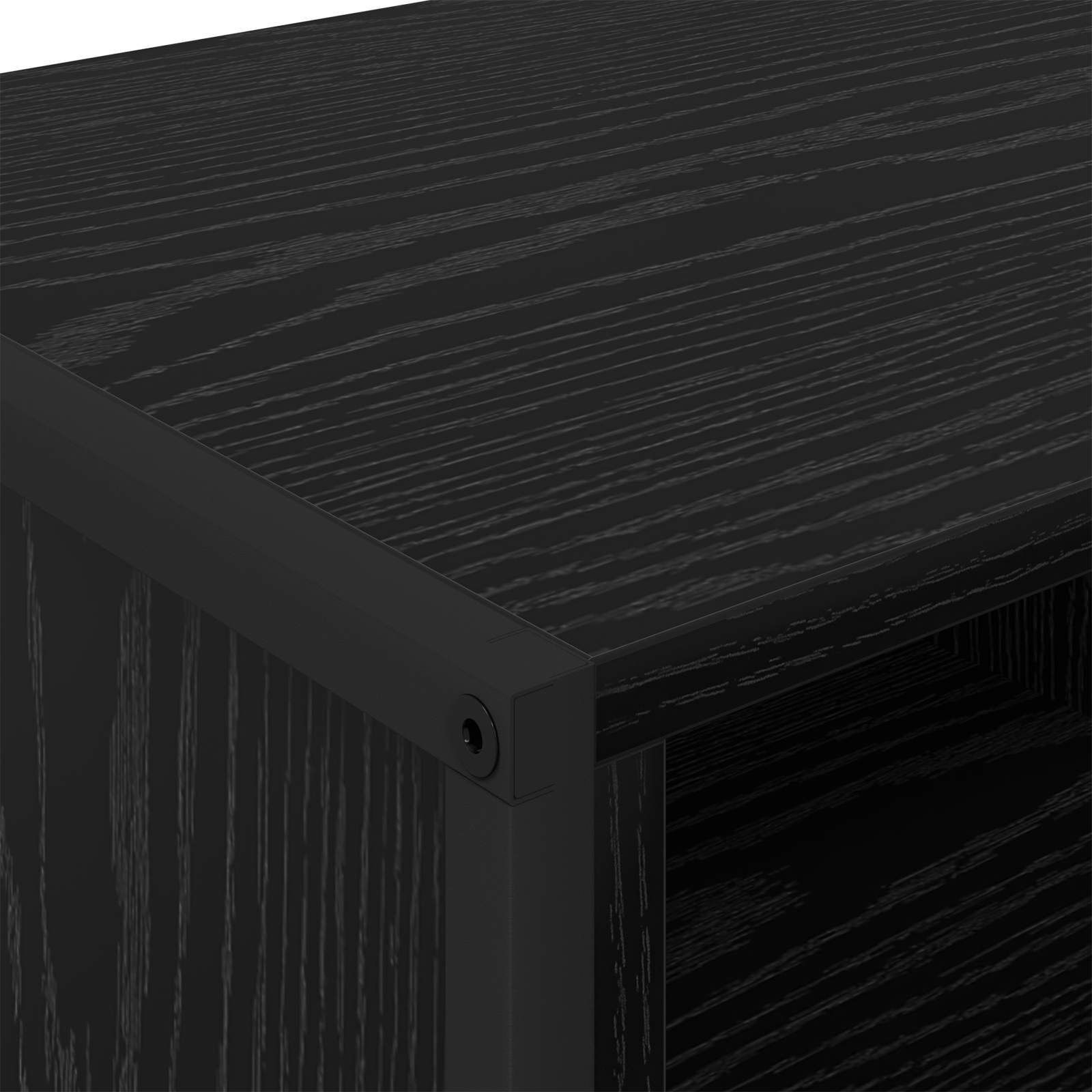 Sko skab med opbevaring Sort eg 60 x 35 x 44 cm Konstrueret træ