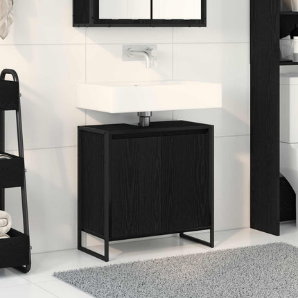 Badeværelsesskab Sort eg 60 x 30 x 60 cm Konstrueret træ