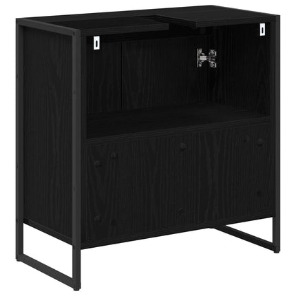 Badeværelsesskab Sort eg 60 x 30 x 60 cm Konstrueret træ