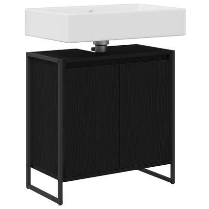 Badeværelsesskab Sort eg 60 x 30 x 60 cm Konstrueret træ
