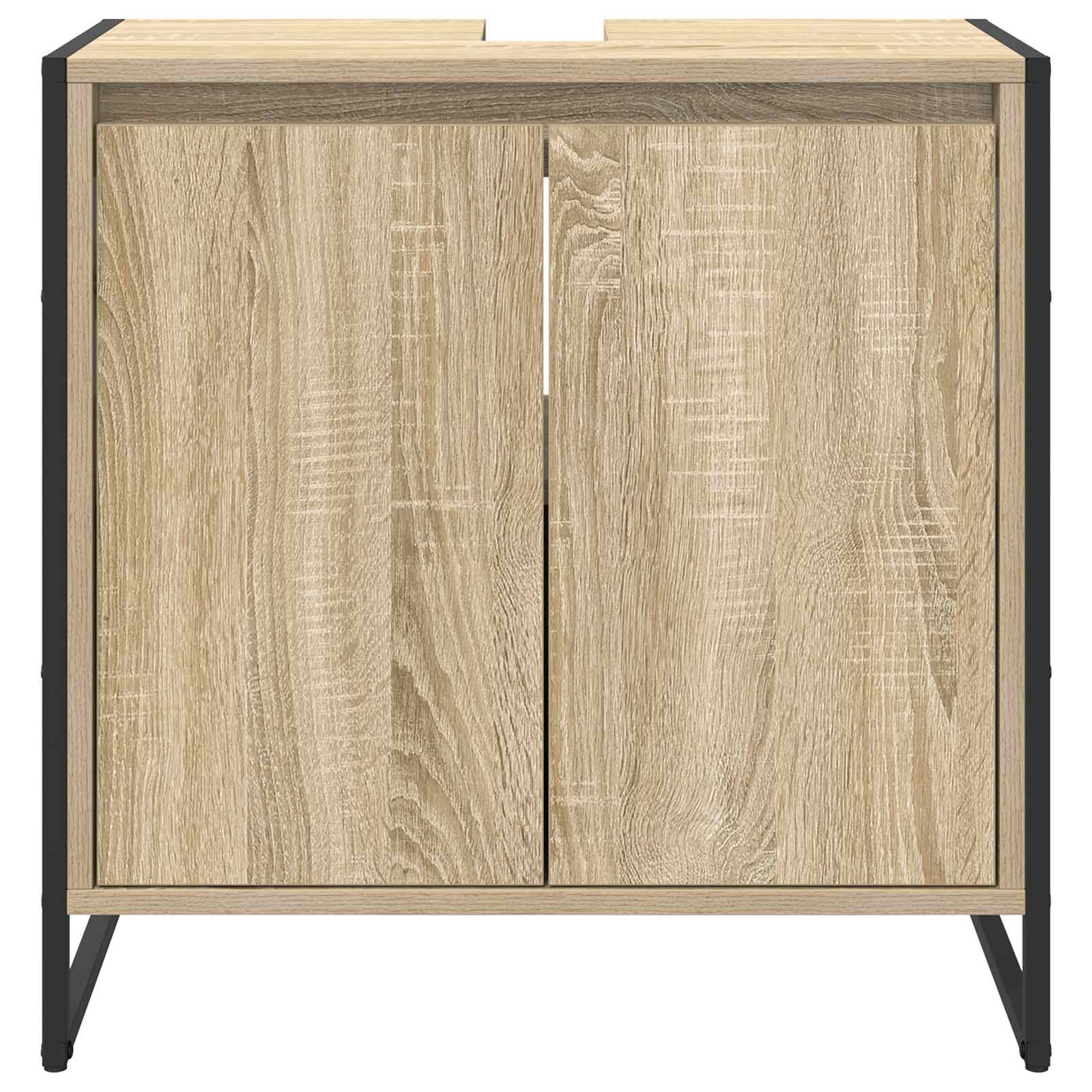 Badeværelsesskab med dør Sonoma 60 x 30 x 60 cm Konstrueret træ