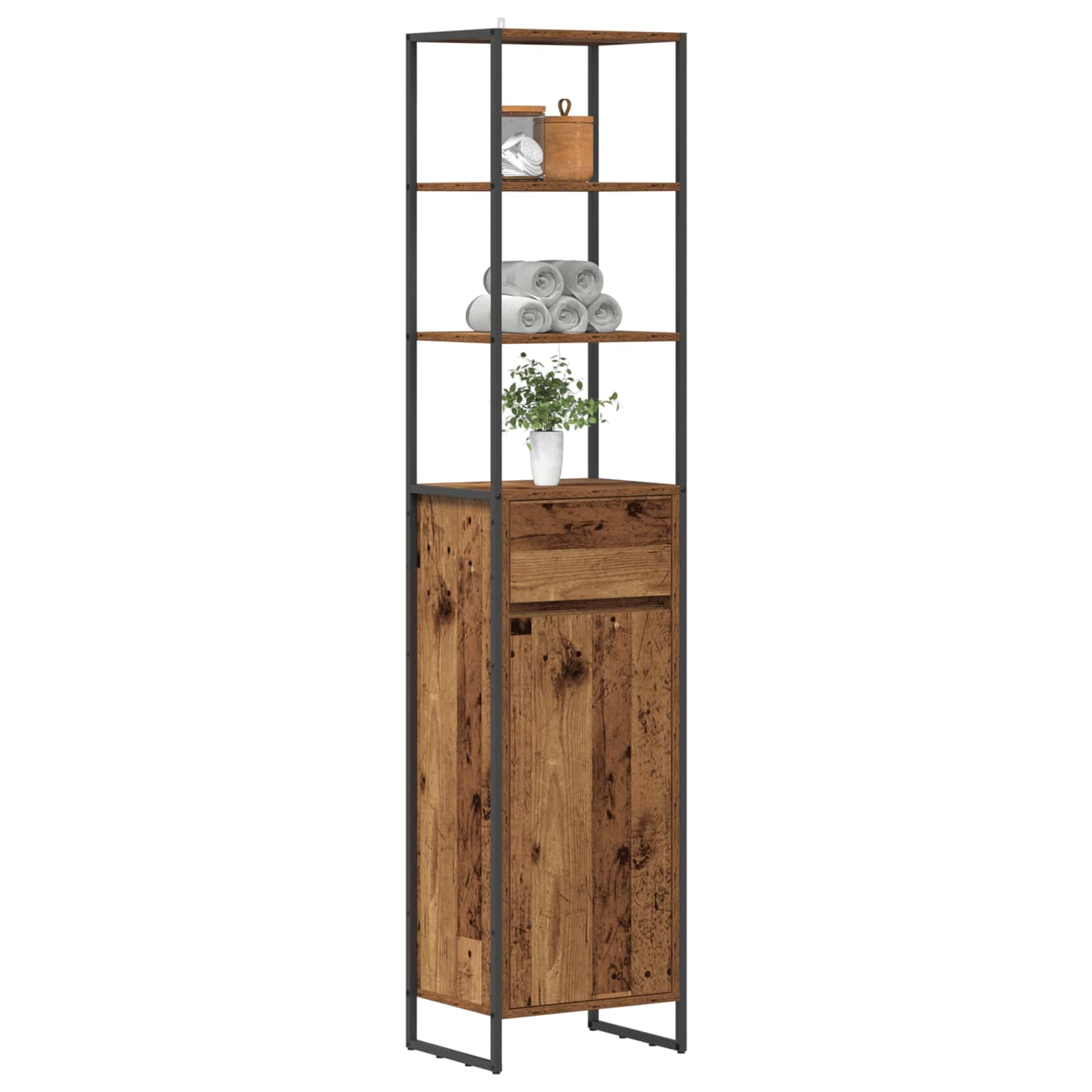 Badeværelsesskab Gammelt træ 40 x 30 x 180 cm Konstrueret træ