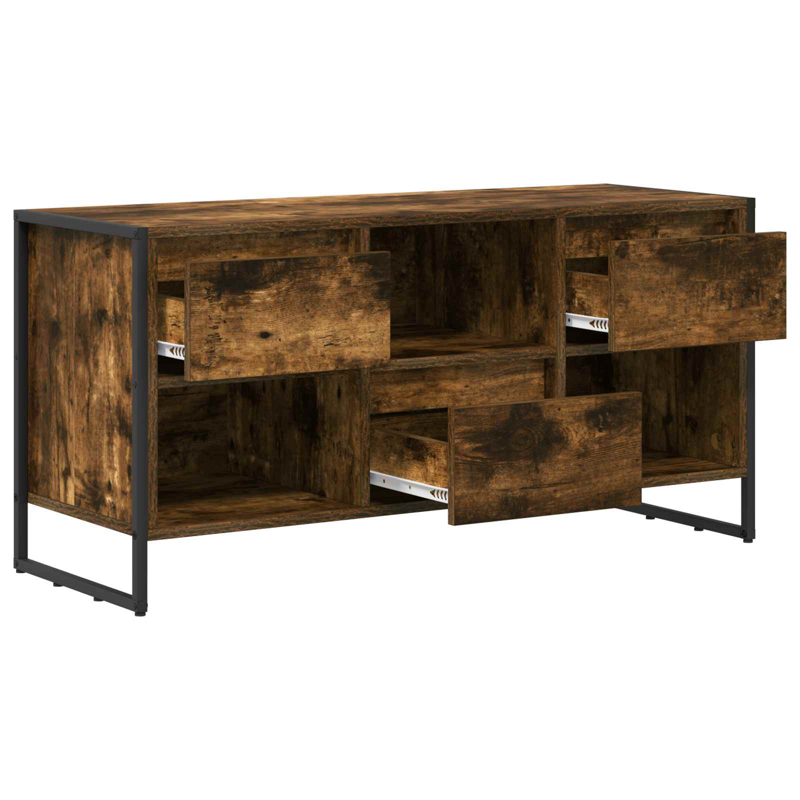 TV-skab med skuffe Røget Eg 100 x 36 x 49,5 cm Konstrueret træ