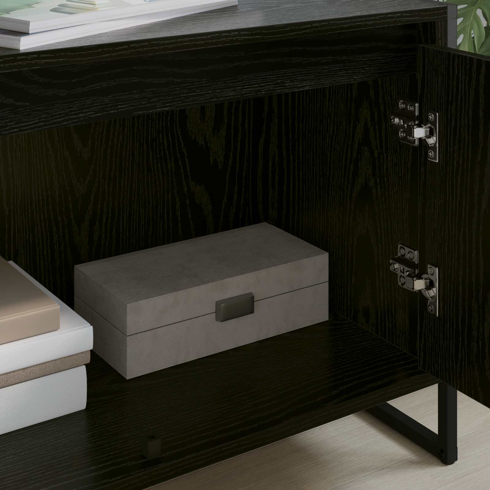 TV-skab Sort eg 140 x 36 x 49.5 cm Konstrueret træ