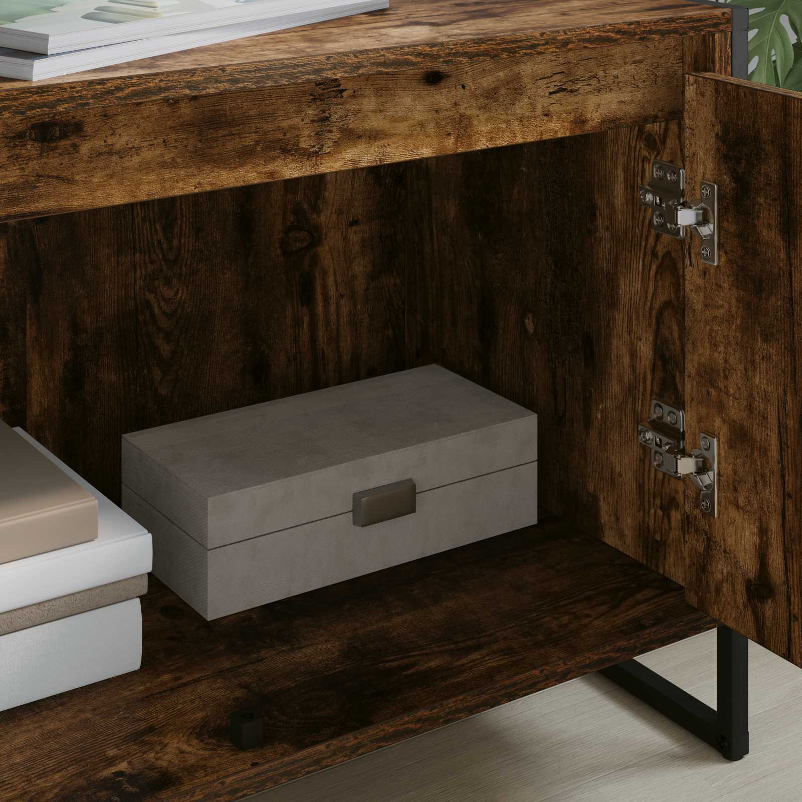 TV-skab Røget Eg 140 x 36 x 49.5 cm Konstrueret træ