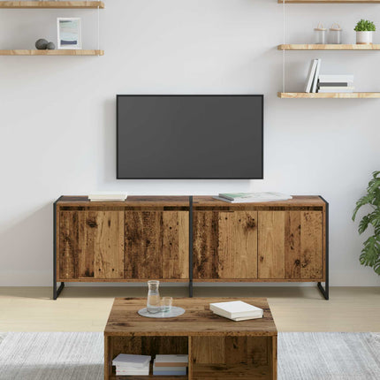 TV-skab 140 x 36 x 49.5 cm Gammelt træ Konstrueret træ