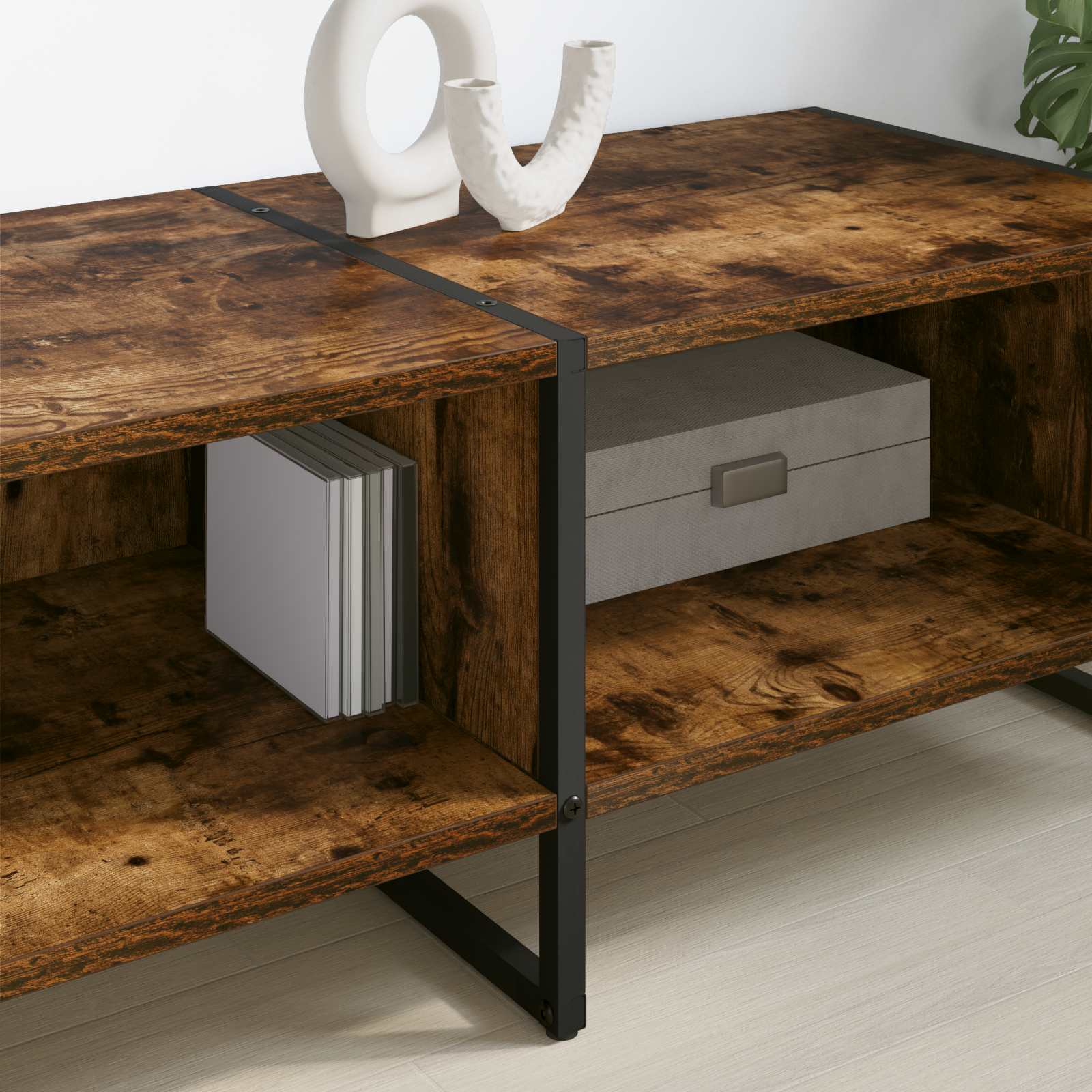 TV-skab Røget Eg 170.5 x 36 x 30.5 cm Konstrueret træ