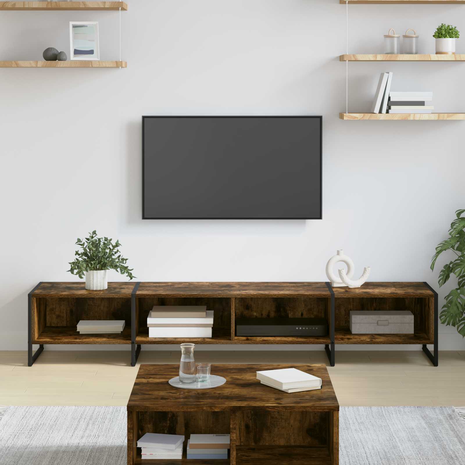 TV-skab Røget Eg 170.5 x 36 x 30.5 cm Konstrueret træ
