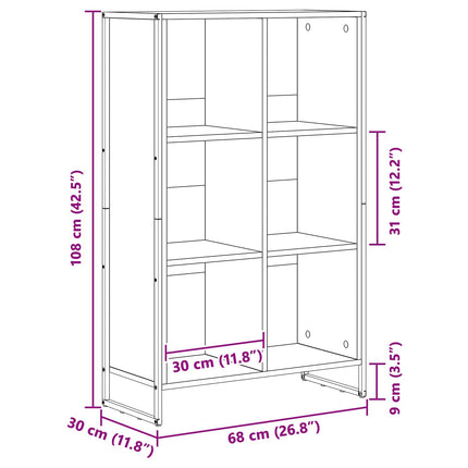 Bogskab 99,5 x 30 x 108,5 cm Konstrueret træ Røget Eg