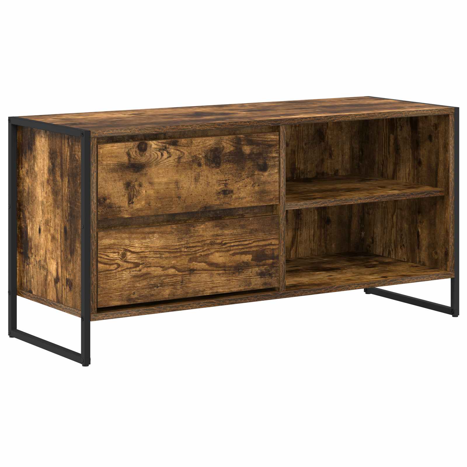 TV-skab med skuffe Røget Eg 100 x 36 x 49,5 cm Konstrueret træ