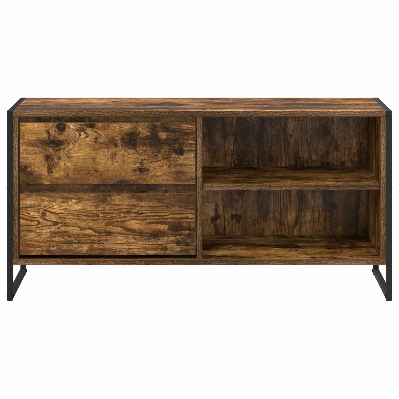 TV-skab med skuffe Røget Eg 100 x 36 x 49,5 cm Konstrueret træ