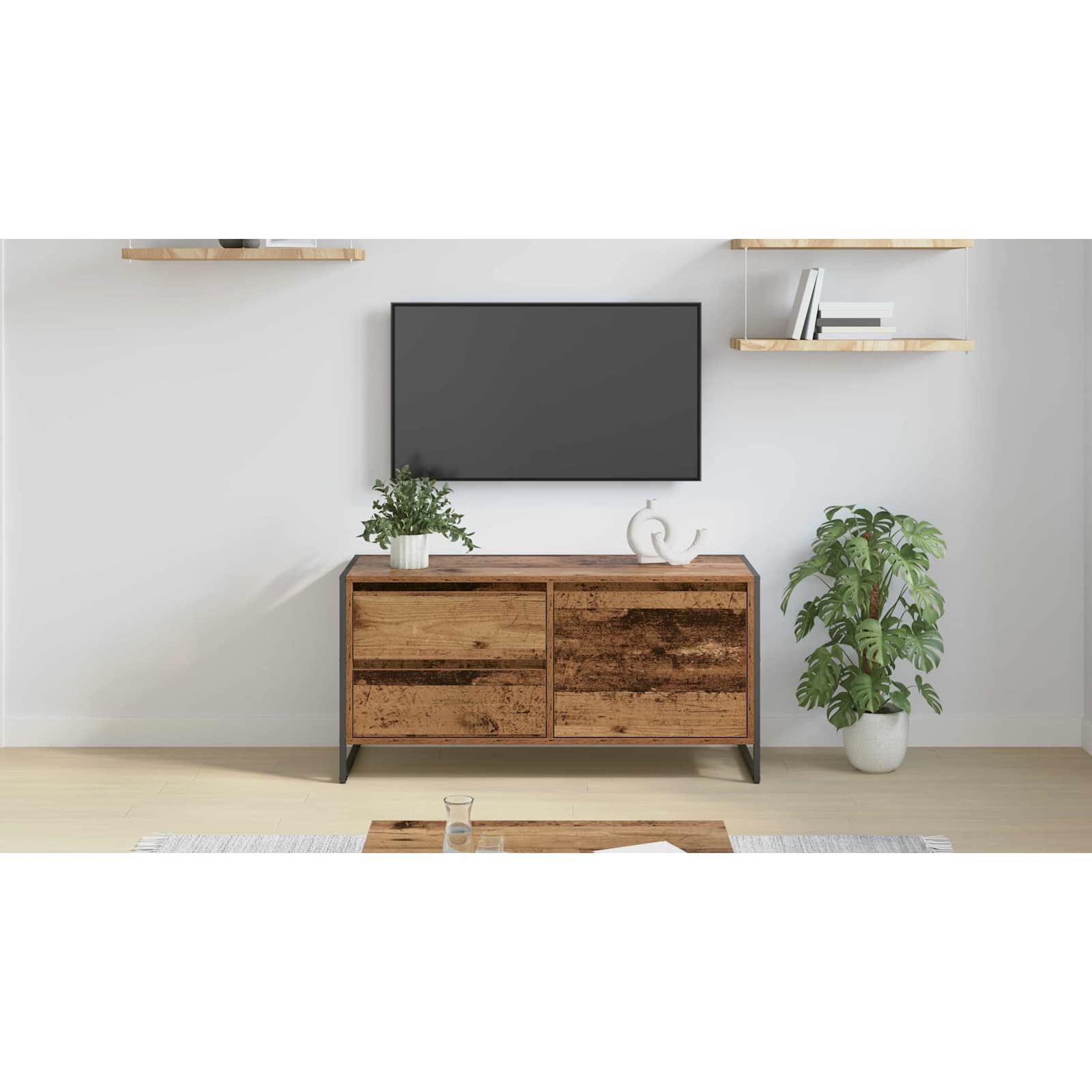 TV-skab Gammelt træ 100 x 36 x 49,5 cm Konstrueret træ