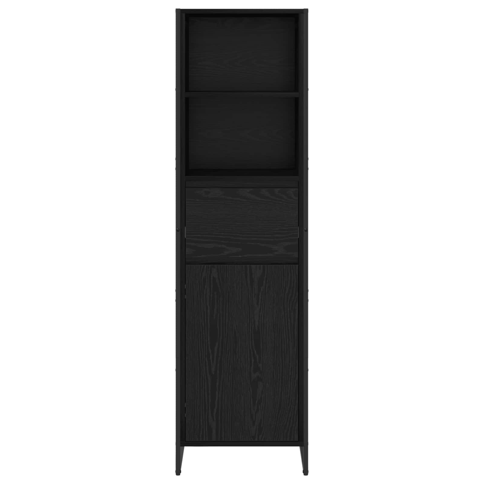 Bogskab med skuffe Sort eg 43 x 36 x 150,5 cm Konstrueret træ