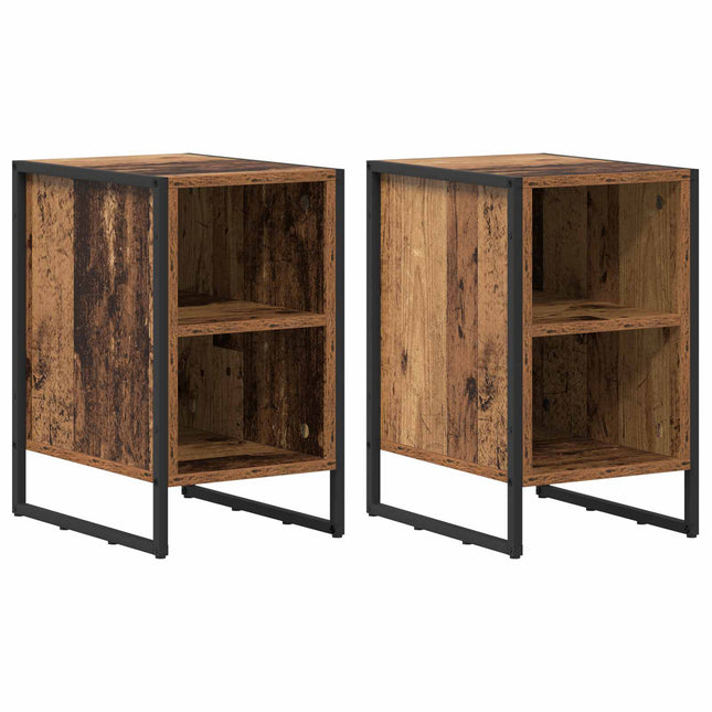 Sengebord 2 stk. Gammelt træ 39,5 x 30 x 50 cm Konstrueret træ