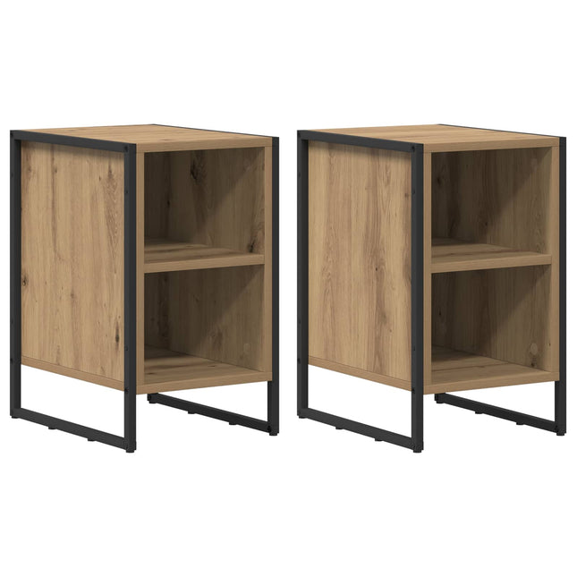 Sengebord 2 stk. Artisan eg 39,5 x 30 x 50 cm Konstrueret træ