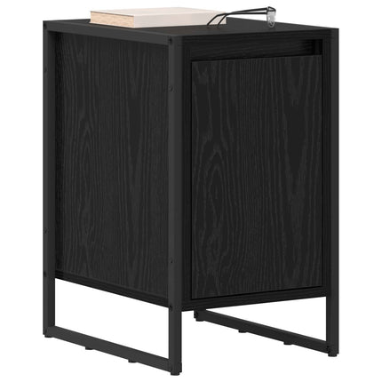 Sengebord 2 stk. Sort eg 39,5 x 30 x 50 cm Konstrueret træ