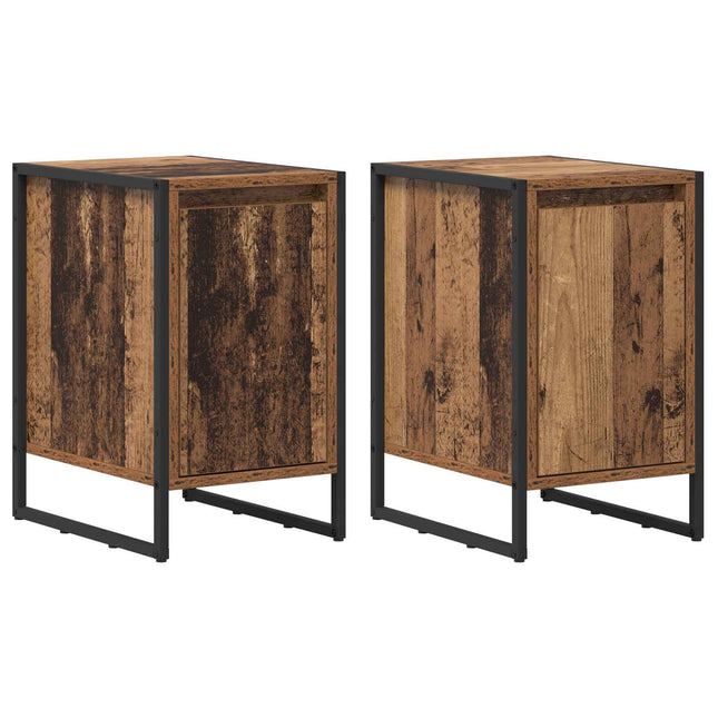 Sengebord 2 stk. Gammelt træ 39,5 x 30 x 50 cm Konstrueret træ