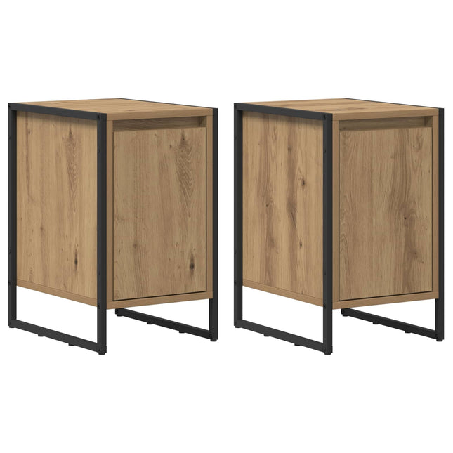 Sengebord 2 stk. Artisan eg 39,5 x 30 x 50 cm Konstrueret træ