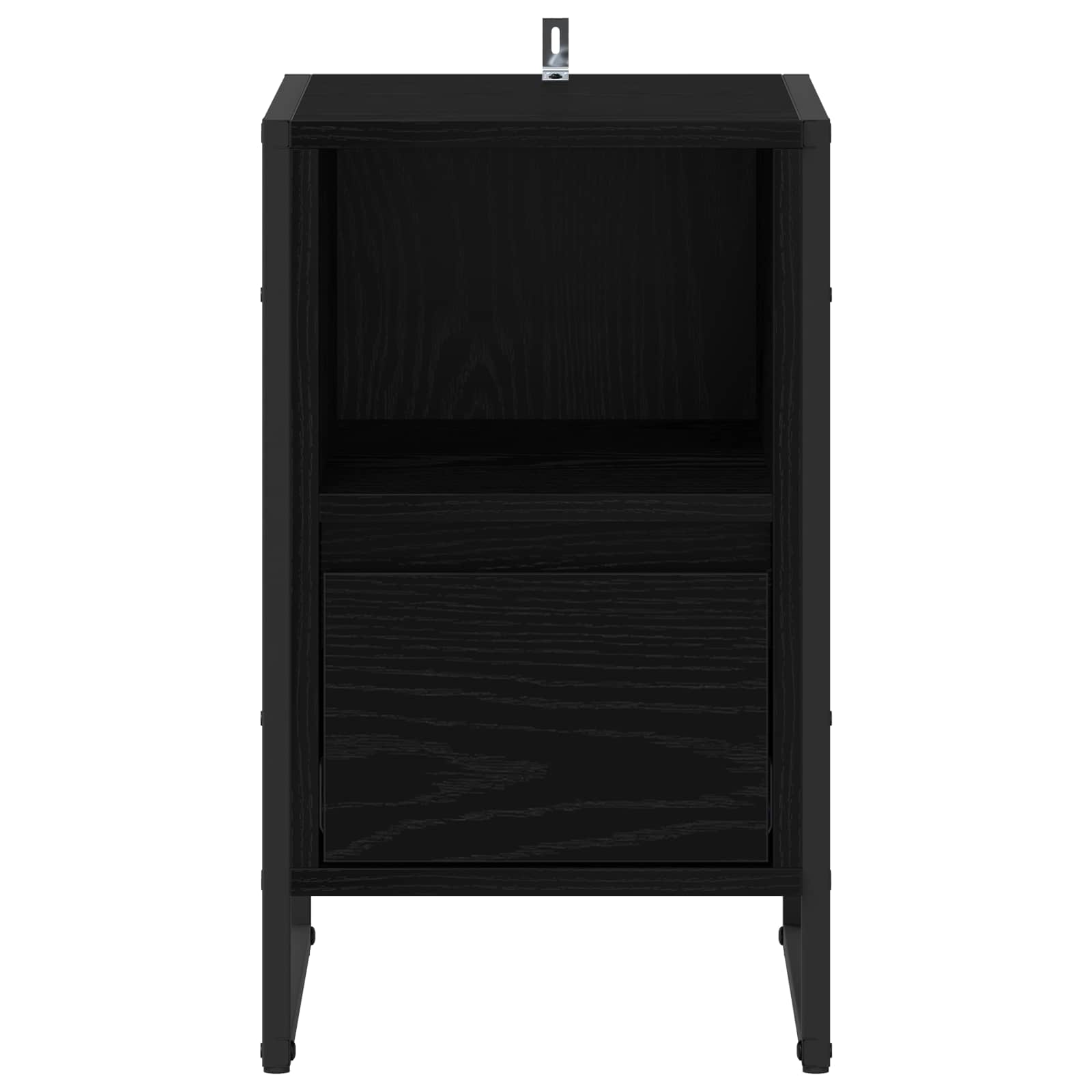 Sengebord med skuffe Sort eg 39,5 x 30 x 50 cm Konstrueret træ