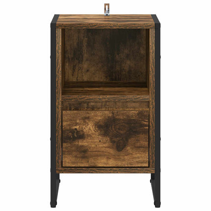Sengebord 2 stk. Røget Eg 39,5 x 30 x 50 cm Konstrueret træ