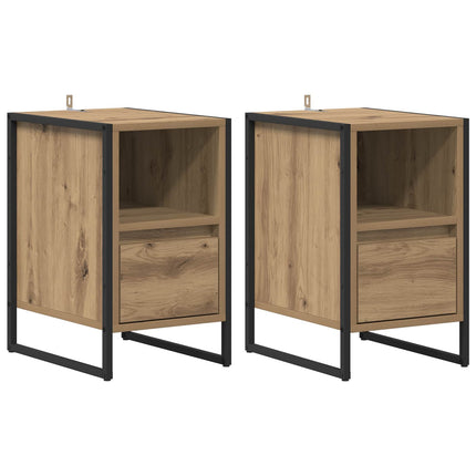 Sengebord 2 stk. Artisan eg 39,5 x 30 x 50 cm Konstrueret træ