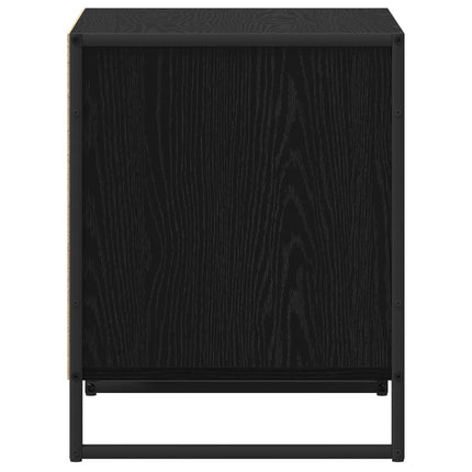 Sengebord 2 stk. Sort eg 50 x 39,5 x 50 cm Konstrueret træ