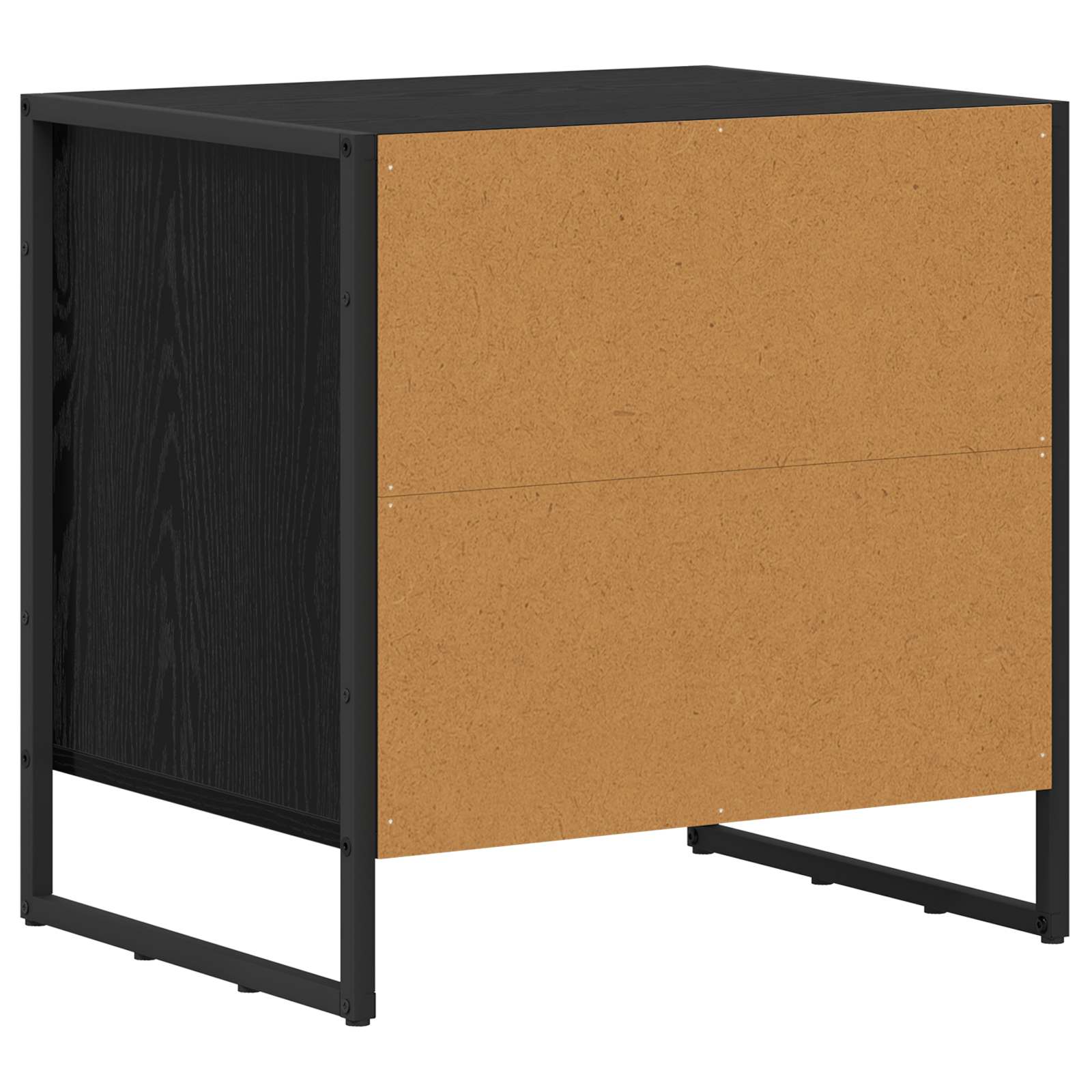 Sengebord 2 pcs Sort eg 50 x 39,5 x 50 cm Konstrueret træ