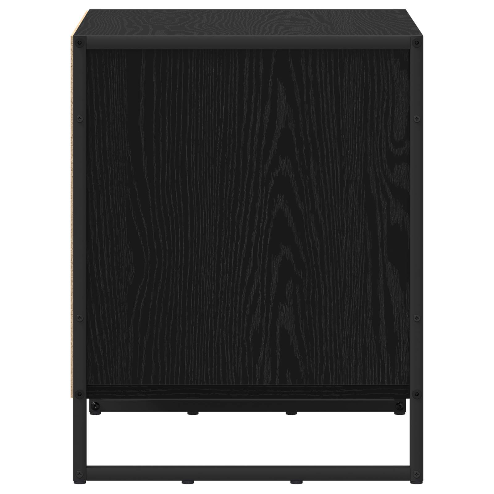 Sengebord 2 pcs Sort eg 50 x 39,5 x 50 cm Konstrueret træ