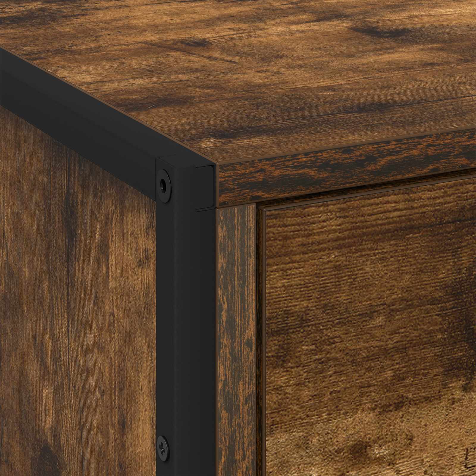 Sengebord med skuffe Røget Eg 50 x 39,5 x 50 cm Konstrueret træ