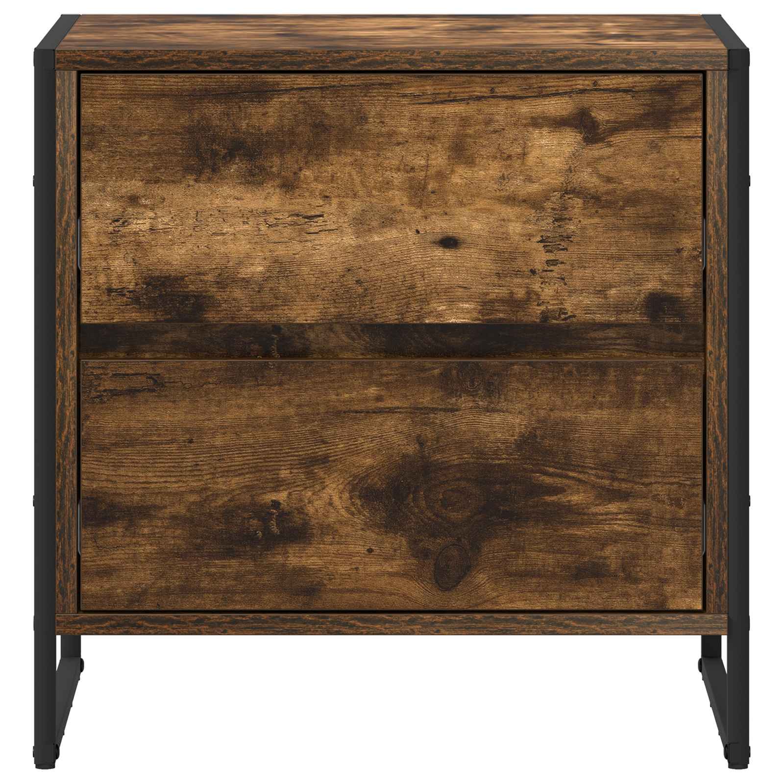 Sengebord med skuffe Røget Eg 50 x 39,5 x 50 cm Konstrueret træ