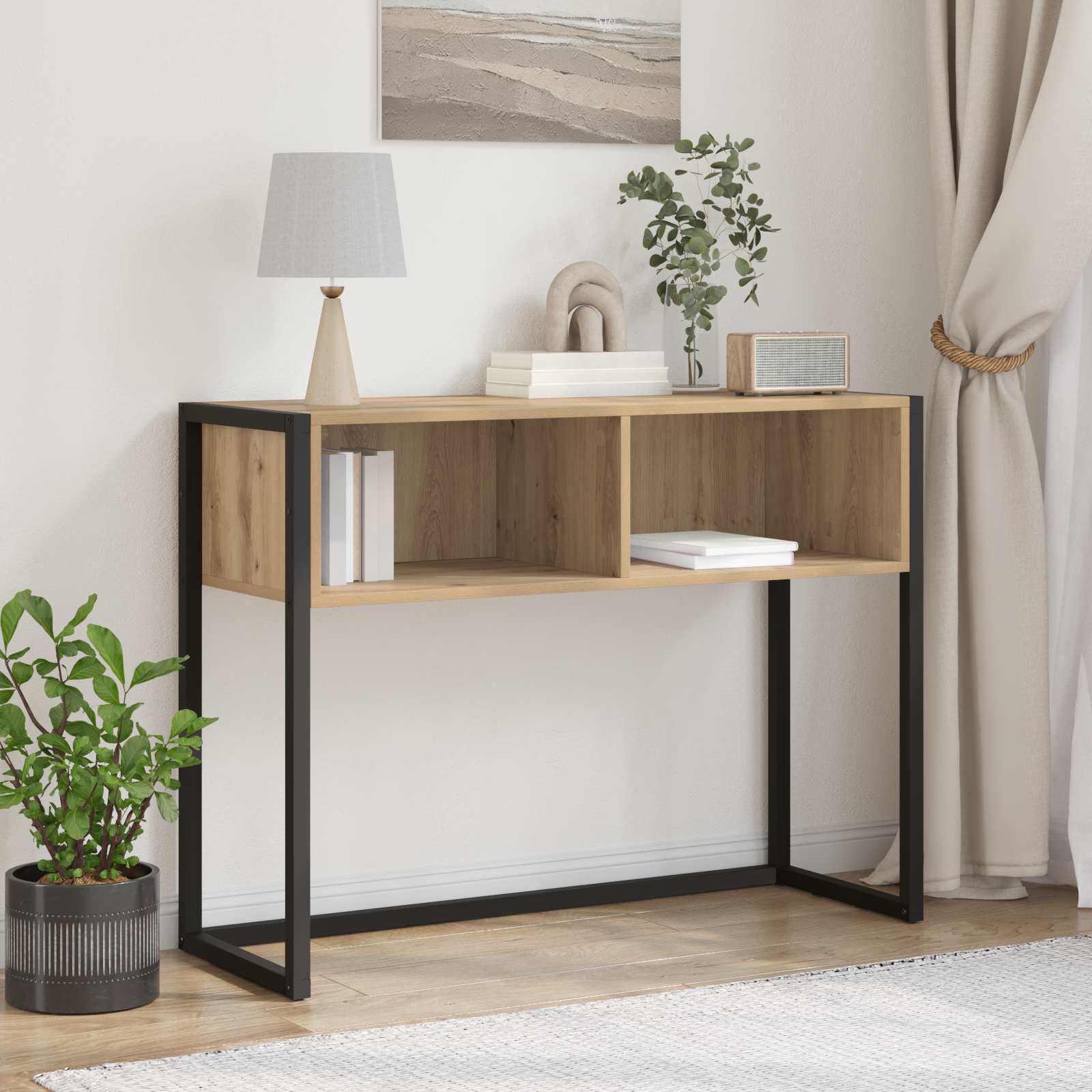 Endebord Artisan eg 100 x 36 x 75 cm Konstrueret træ