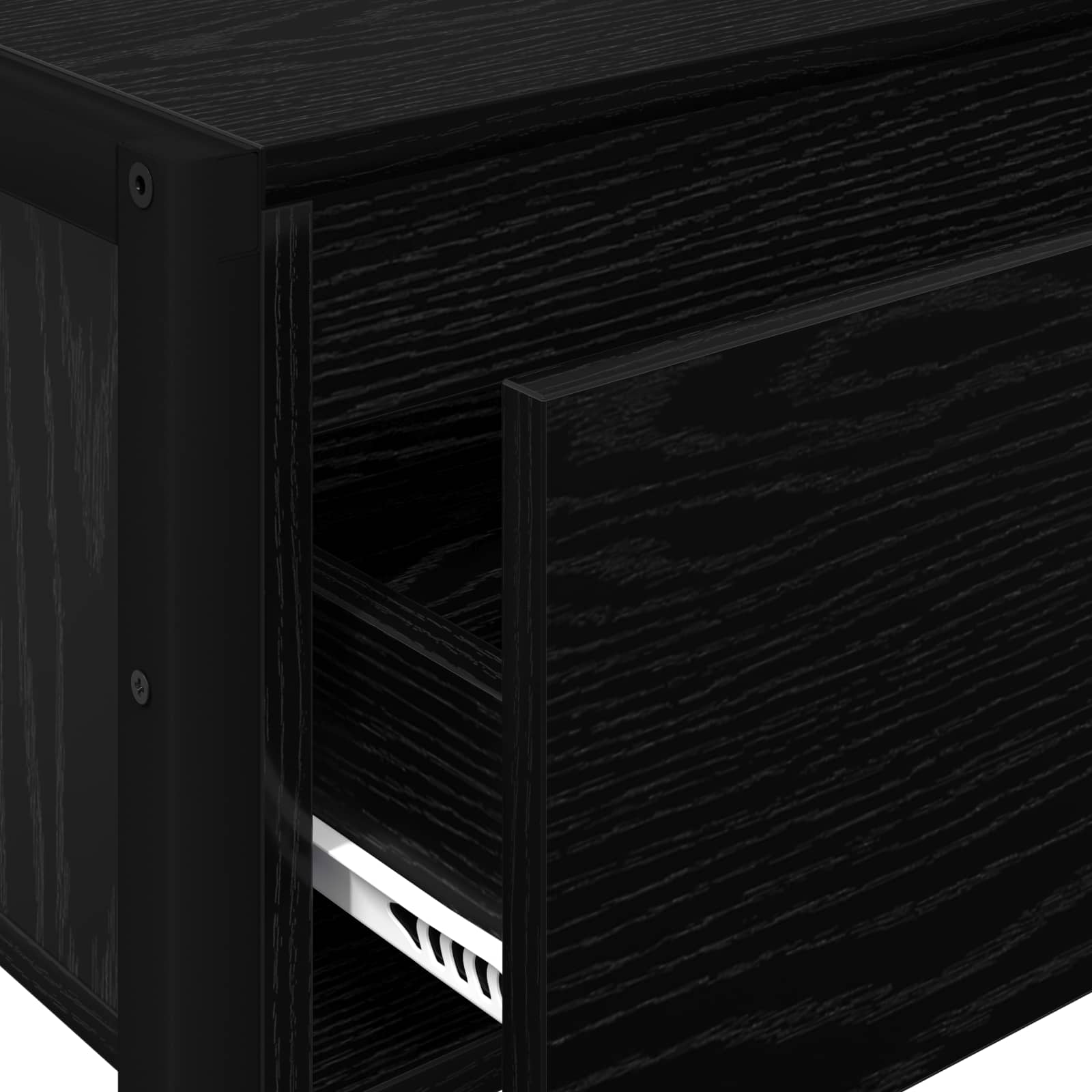 Endebord med skuffe Sort eg 100 x 36 x 75 cm Konstrueret træ