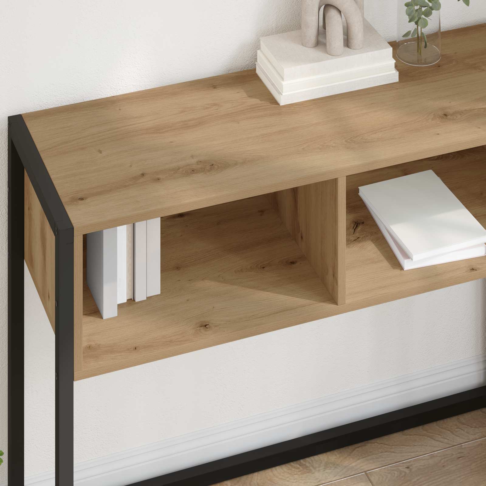 Endebord med skuffe Artisan eg 100 x 36 x 75 cm Konstrueret træ