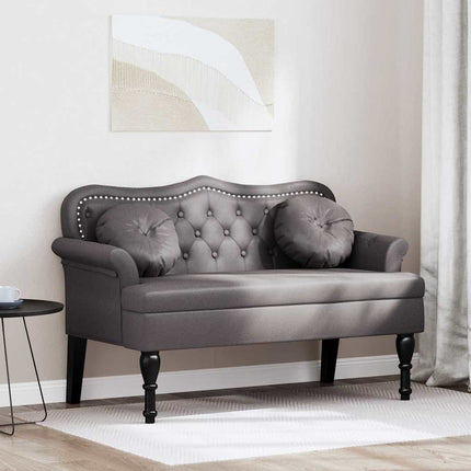 Chesterfield bænk Grå 120.5 x 65 x 75 cm Faux læder