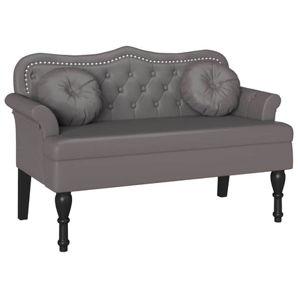 Chesterfield bænk Grå 120.5 x 65 x 75 cm Faux læder