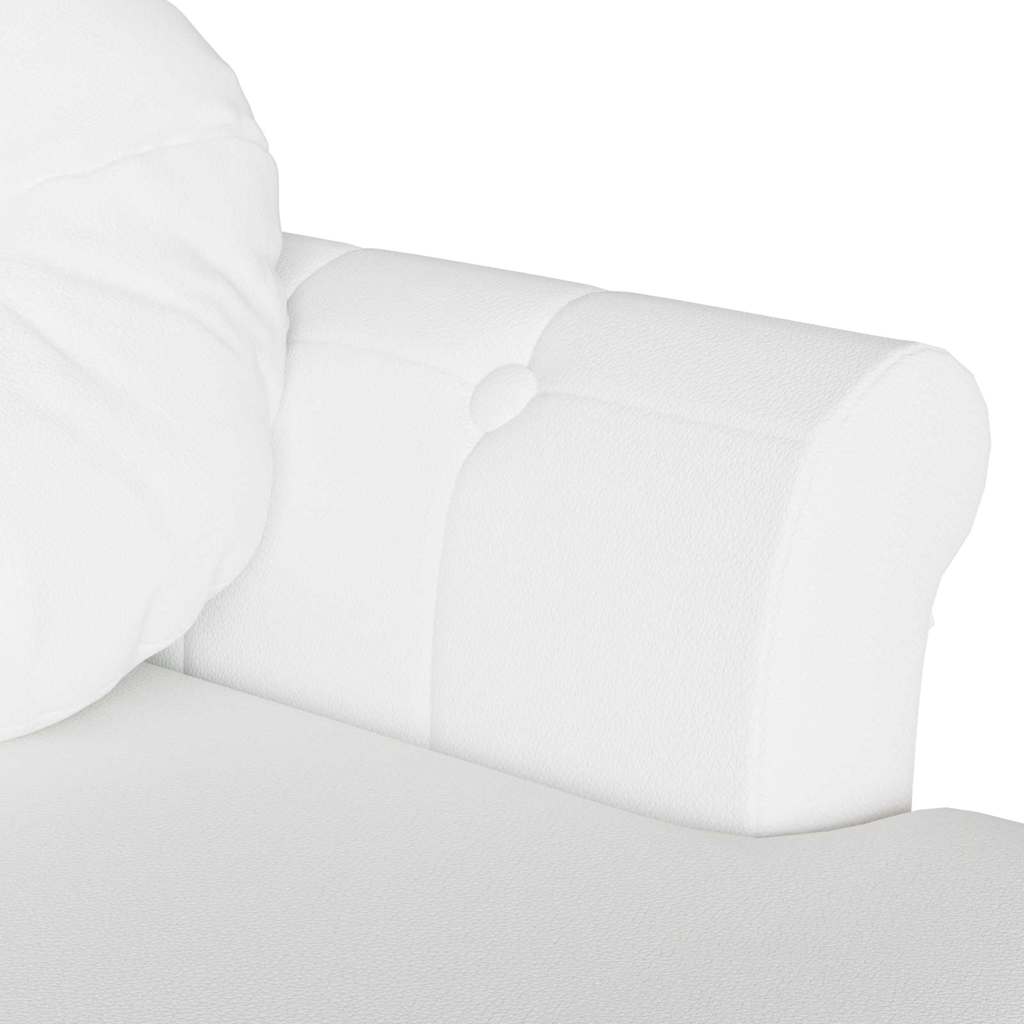 Chesterfield bænk med pude Hvid 120.5 x 65 x 75 cm Faux læder