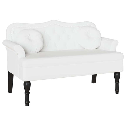 Chesterfield bænk Hvid 120.5 x 65 x 75 cm Faux læder