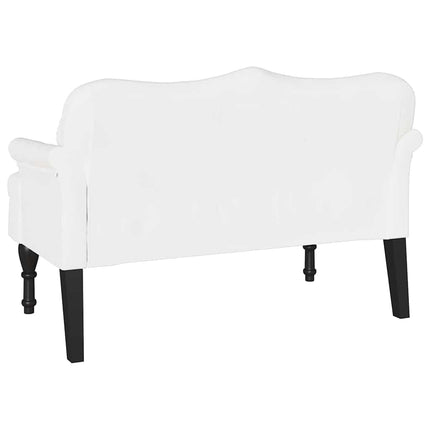 Chesterfield bænk Hvid 120.5 x 65 x 75 cm Faux læder
