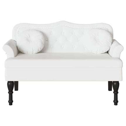 Chesterfield bænk Hvid 120.5 x 65 x 75 cm Faux læder