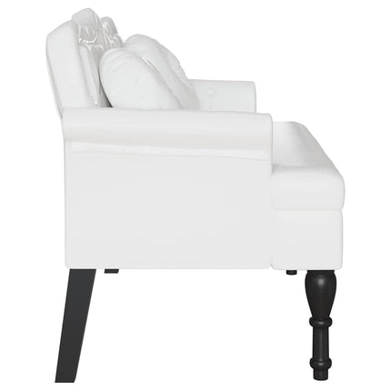 Chesterfield bænk Hvid 120.5 x 65 x 75 cm Faux læder