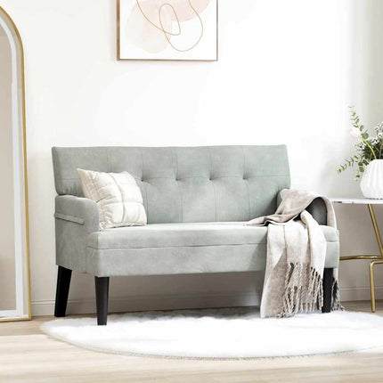 Chesterfield bænk Lysegrå 112 x 65,5 x 75 cm Fløjl
