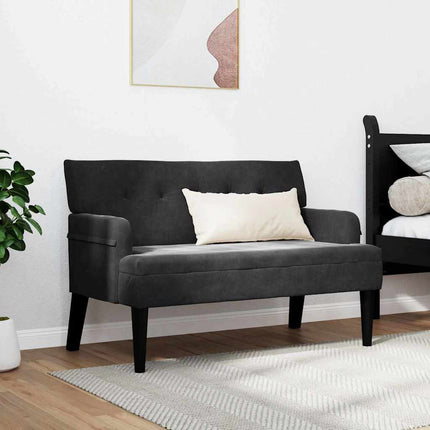 Chesterfield bænk Sort 112 x 65,5 x 75 cm Fløjl