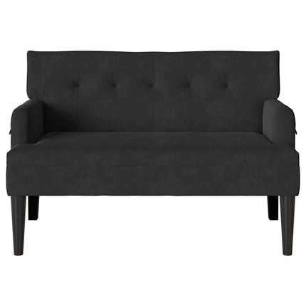 Chesterfield bænk Sort 112 x 65,5 x 75 cm Fløjl