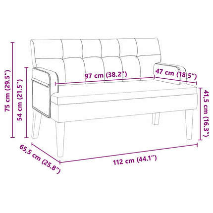 Chesterfield bænk Blå 112 x 65,5 x 75 cm Fløjl