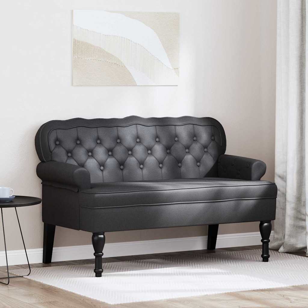 Chesterfield bænk Sort 119,5 x 64,5 x 75 cm Faux læder