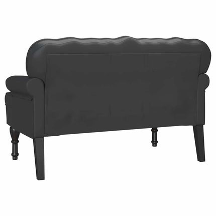 Chesterfield bænk Sort 119,5 x 64,5 x 75 cm Faux læder