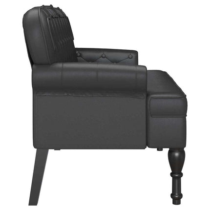 Chesterfield bænk Sort 119,5 x 64,5 x 75 cm Faux læder