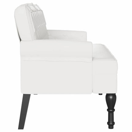 Chesterfield bænk Hvid 119,5 x 64,5 x 75 cm Faux læder