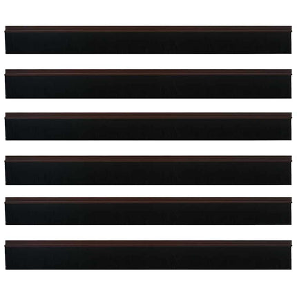 Selvklæbende dørbørstetætninger 6 pcs Brun 100 cm