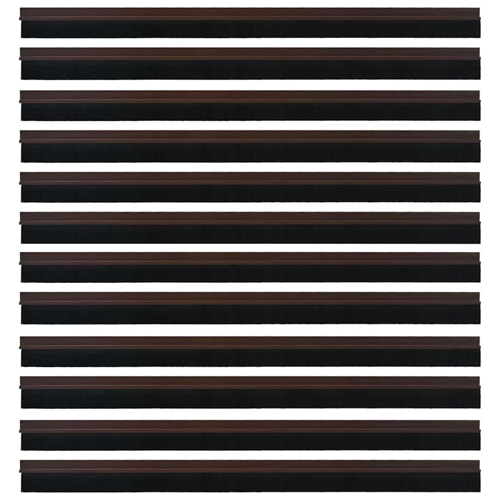 Selvklæbende dørbørstetætninger 12 pcs Brun 100 cm